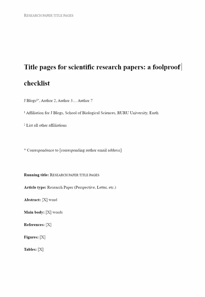 scientific research paper title page template